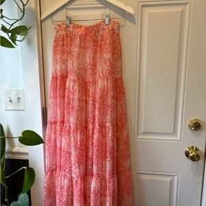 Pink Floral Maxi Skirt